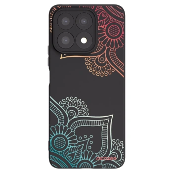 Picasee Honor X8a Hülle - Schwarzes Silikon - Blumenmuster