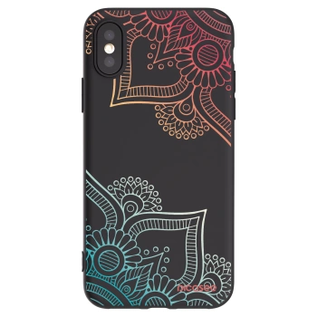 Picasee Apple iPhone X/XS Hülle - Schwarzes Silikon - Blumenmuster