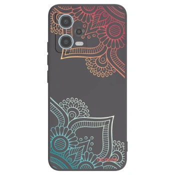 Picasee Xiaomi Redmi Note 12 5G Hülle - Schwarzes Silikon - Blumenmuster