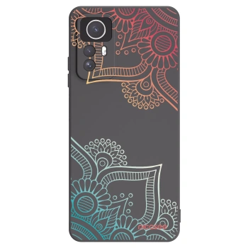 Picasee Xiaomi Redmi Note 12S Hülle - Schwarzes Silikon - Blumenmuster