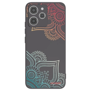 Picasee Xiaomi Redmi 12 4G Hülle - Schwarzes Silikon - Blumenmuster