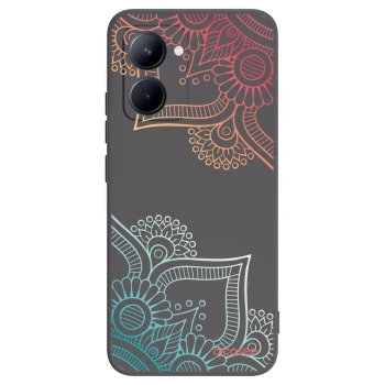 Picasee Realme C33 (2023) Hülle - Schwarzes Silikon - Blumenmuster