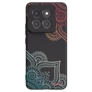 Picasee Xiaomi 14 Pro Hülle - Schwarzes Silikon - Blumenmuster