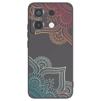 Picasee Xiaomi Poco X6 Hülle - Schwarzes Silikon - Blumenmuster