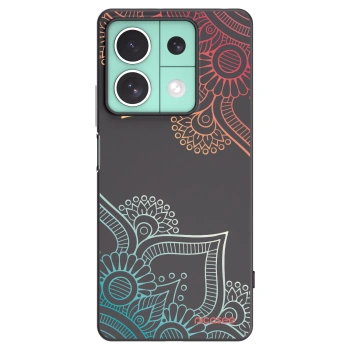 Picasee Xiaomi Redmi Note 13 5G Hülle - Schwarzes Silikon - Blumenmuster