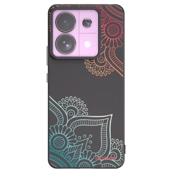 Picasee Xiaomi Redmi Note 13 Pro 5G Hülle - Schwarzes Silikon - Blumenmuster