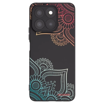 Picasee Honor X8b Hülle - Schwarzes Silikon - Blumenmuster