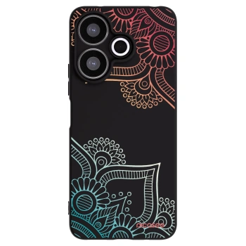 Picasee Xiaomi Redmi 13 4G Hülle - Schwarzes Silikon - Blumenmuster