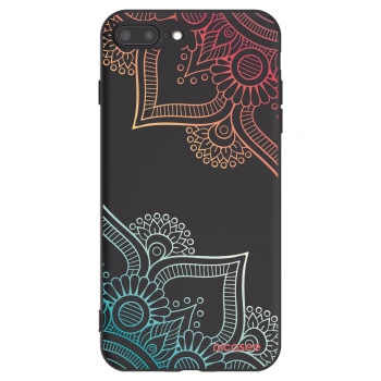 Picasee Apple iPhone 7 Plus Hülle - Schwarzes Silikon - Blumenmuster