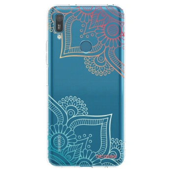 Picasee Huawei Y7 2019 Hülle - Transparentes Silikon - Blumenmuster