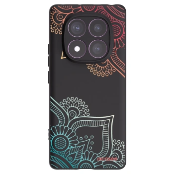 Picasee Xiaomi Redmi Note 14 Pro 4G Hülle - Schwarzes Silikon - Blumenmuster