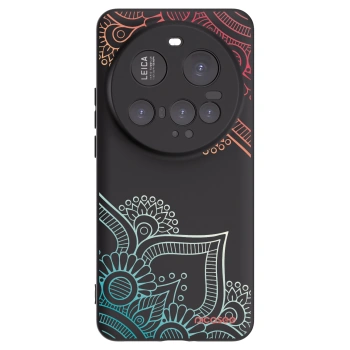 Picasee Xiaomi 15 Ultra Hülle - Schwarzes Silikon - Blumenmuster