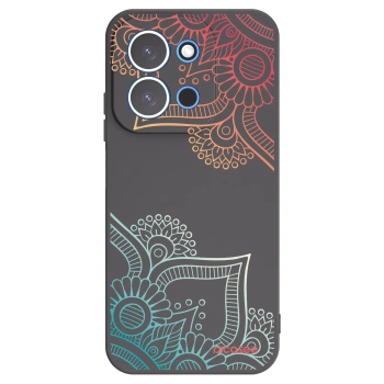 Picasee Xiaomi Redmi 15C 4G Hülle - Schwarzes Silikon - Blumenmuster