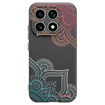 Picasee Xiaomi 17 Hülle - Schwarzes Silikon - Blumenmuster