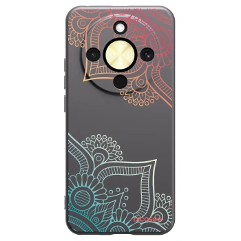 Picasee Honor Magic8 Lite 5G Hülle - Schwarzes Silikon - Blumenmuster