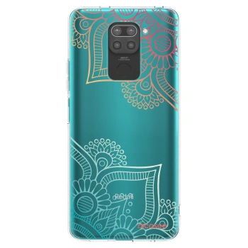 Picasee Xiaomi Redmi Note 9 Hülle - Schwarzes Silikon - Blumenmuster