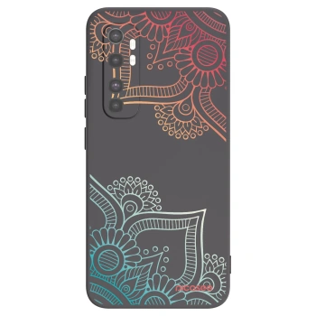Picasee Xiaomi Mi Note 10 Lite Hülle - Schwarzes Silikon - Blumenmuster