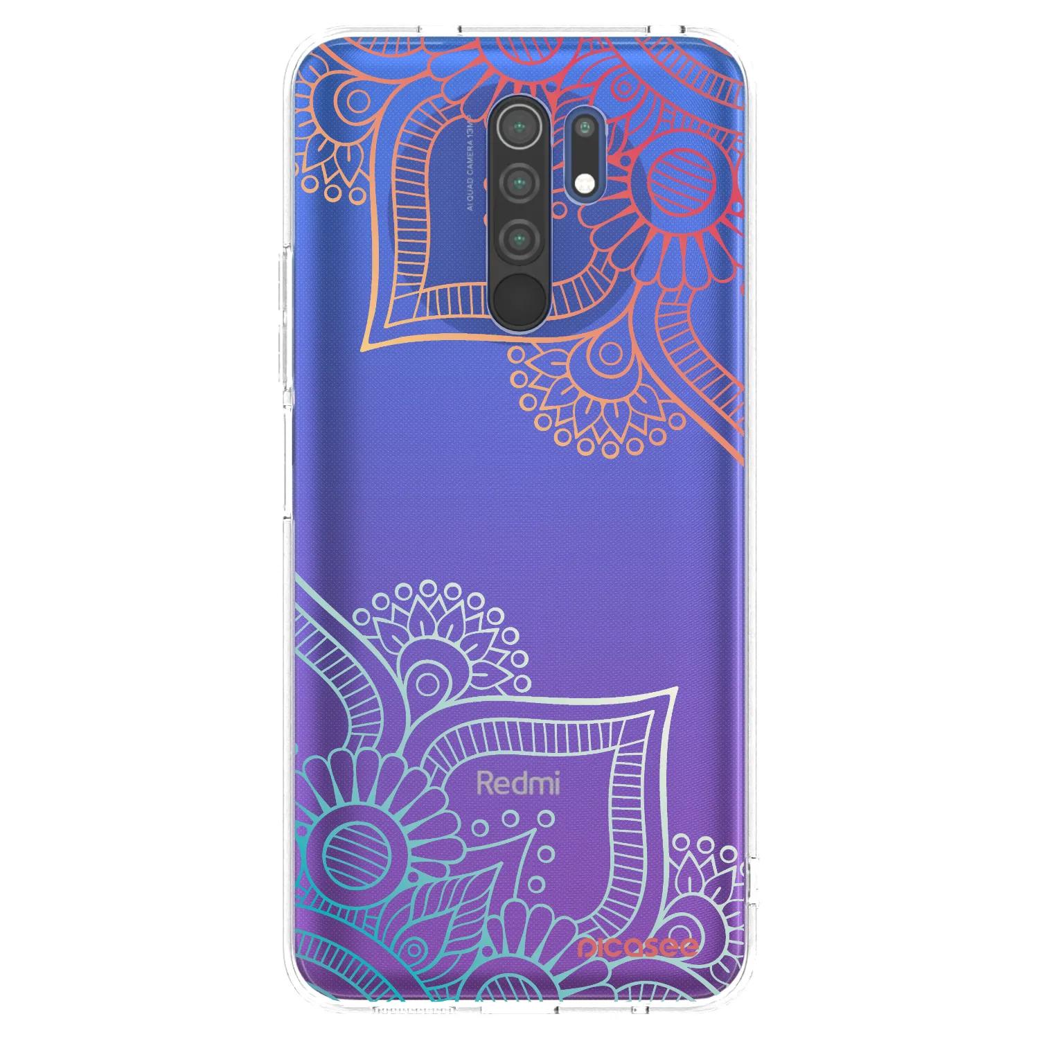 Picasee Xiaomi Redmi 9 Hülle - Transparentes Silikon - Blumenmuster