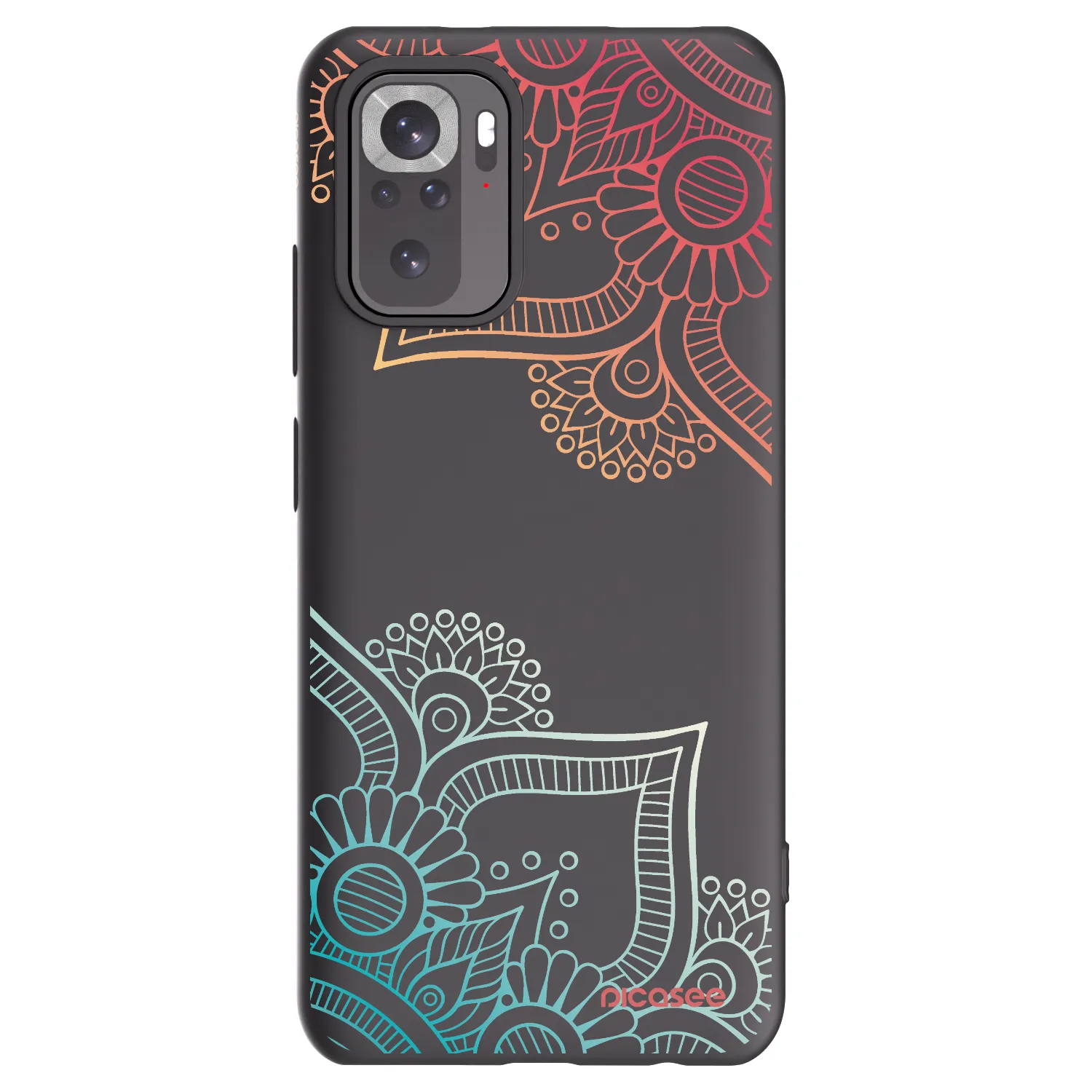 Picasee Xiaomi Redmi Note 10 Hülle - Schwarzes Silikon - Blumenmuster