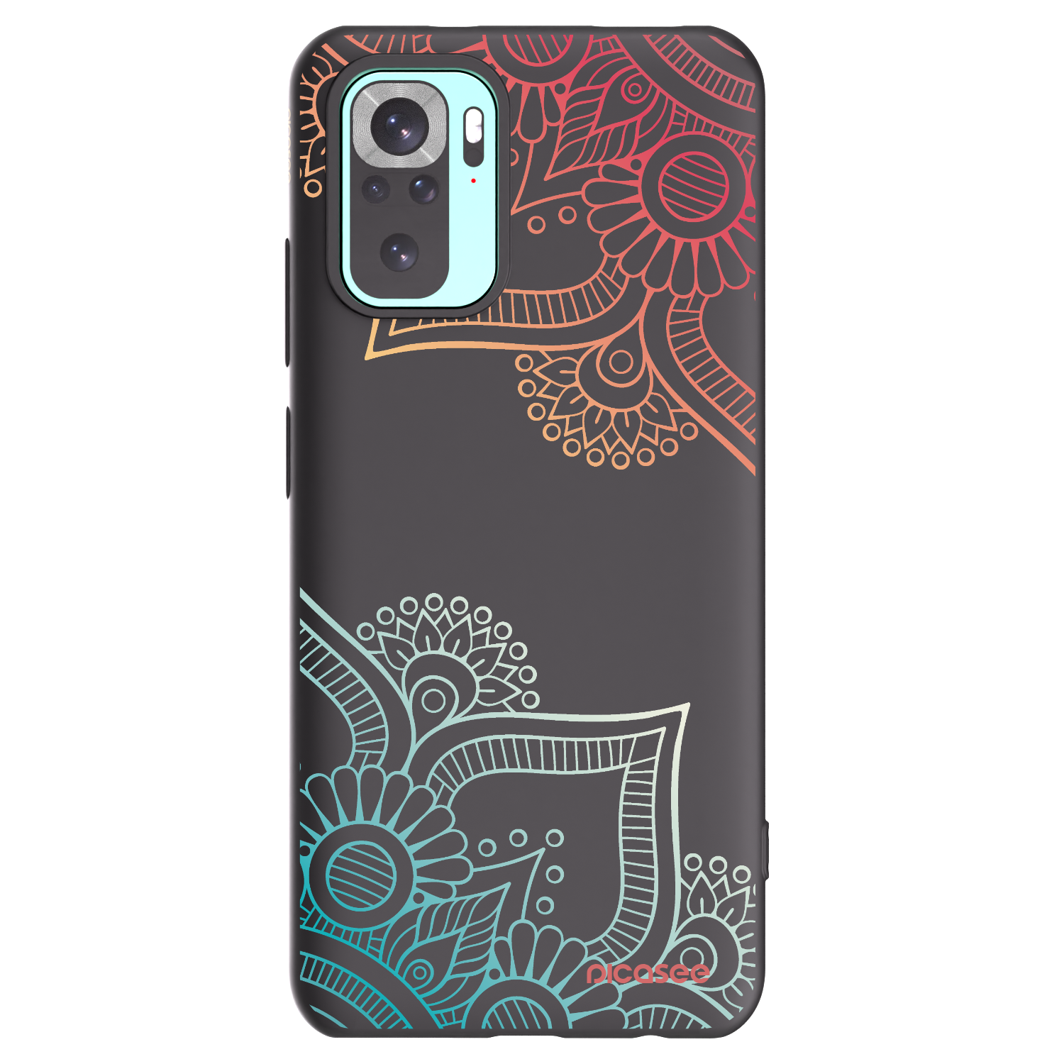 Picasee Xiaomi Redmi Note 10 Pro Hülle - Schwarzes Silikon - Blumenmuster