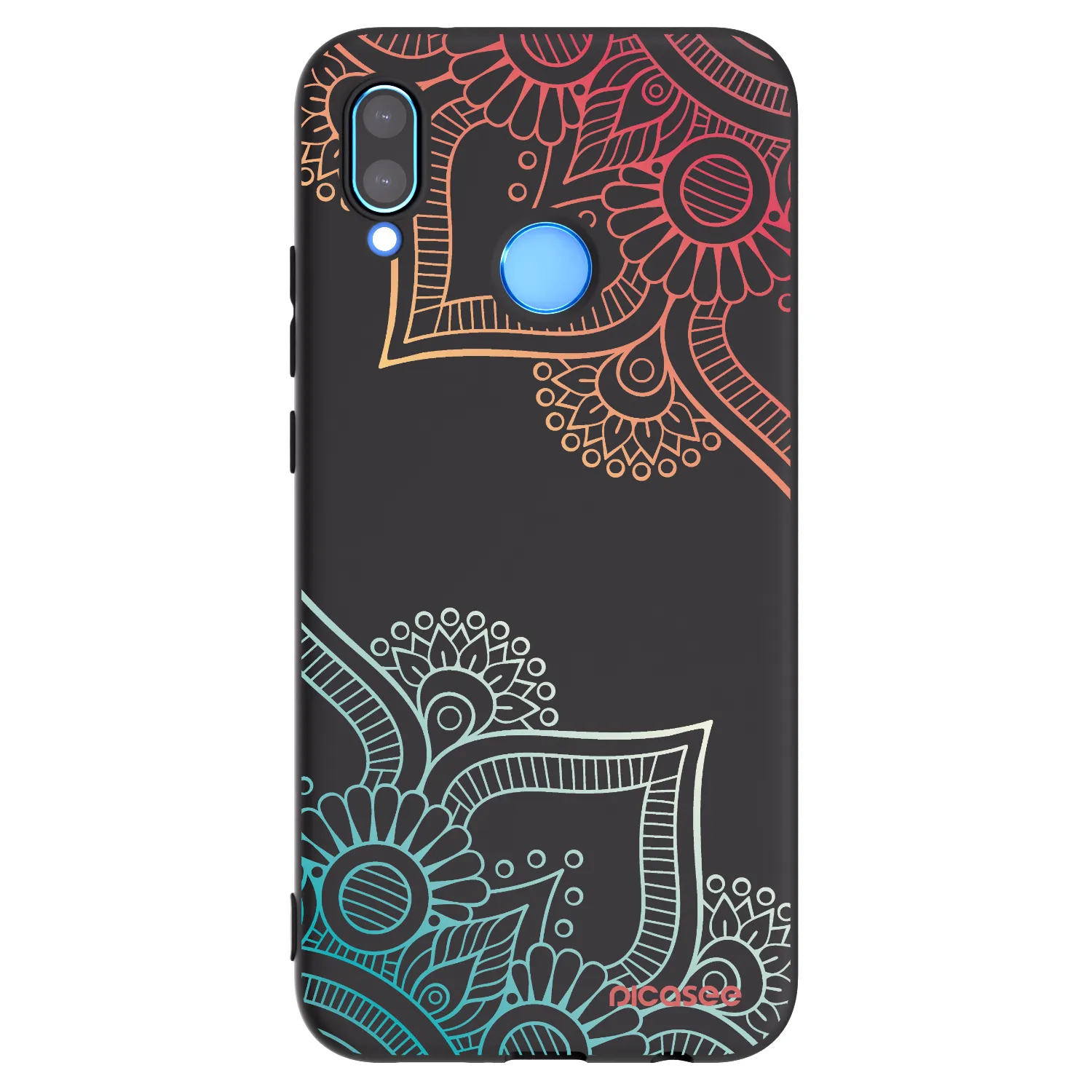 Picasee Huawei P20 Lite Hülle - Schwarzes Silikon - Blumenmuster