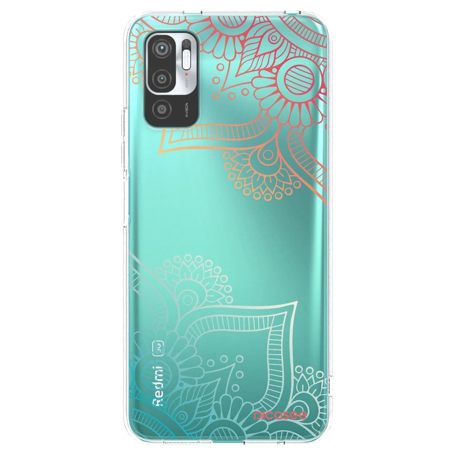 Picasee Xiaomi Redmi Note 10 5G Hülle - Transparentes Silikon - Blumenmuster