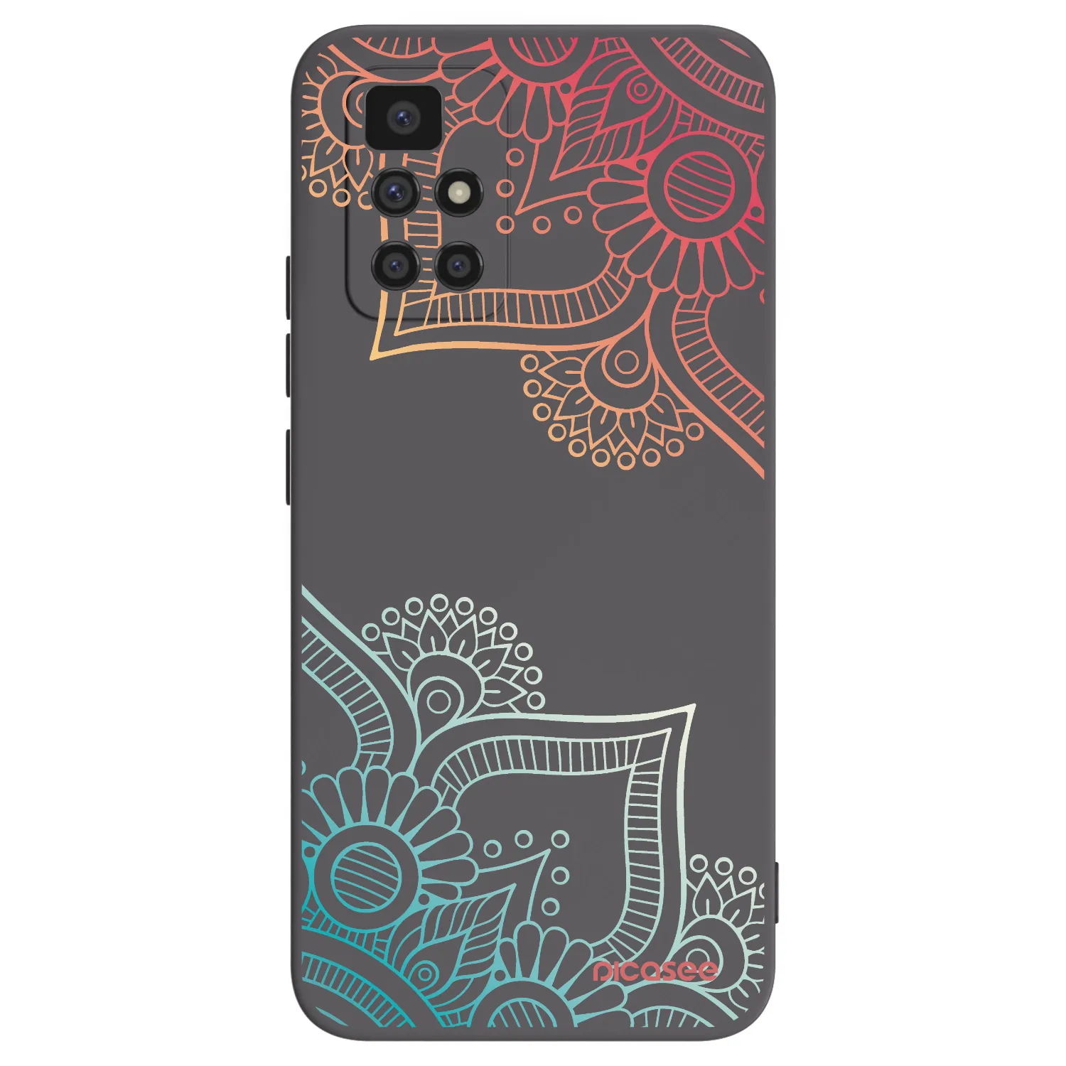 Picasee Xiaomi Redmi 10 Hülle - Schwarzes Silikon - Blumenmuster