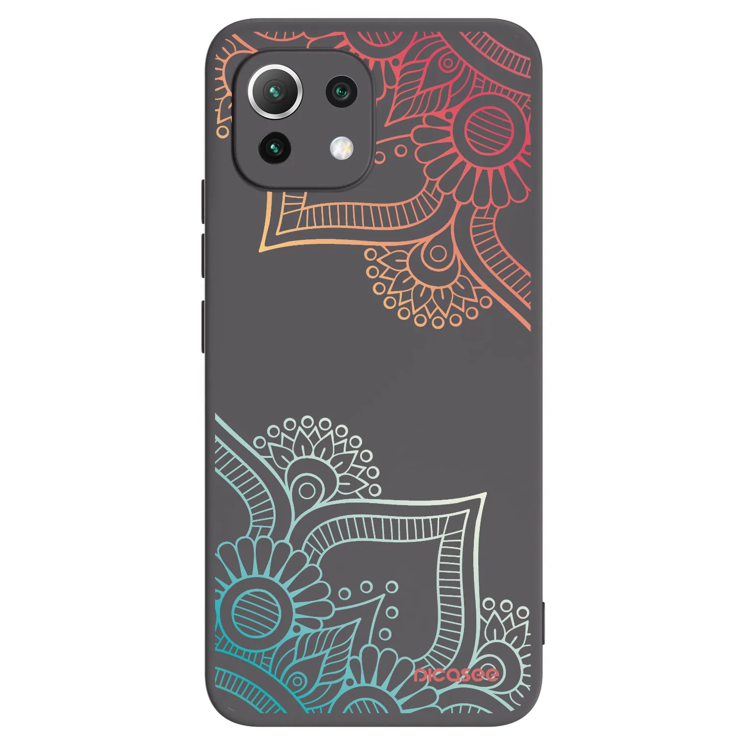 Picasee Xiaomi 11 Lite 5G NE Hülle - Schwarzes Silikon - Blumenmuster