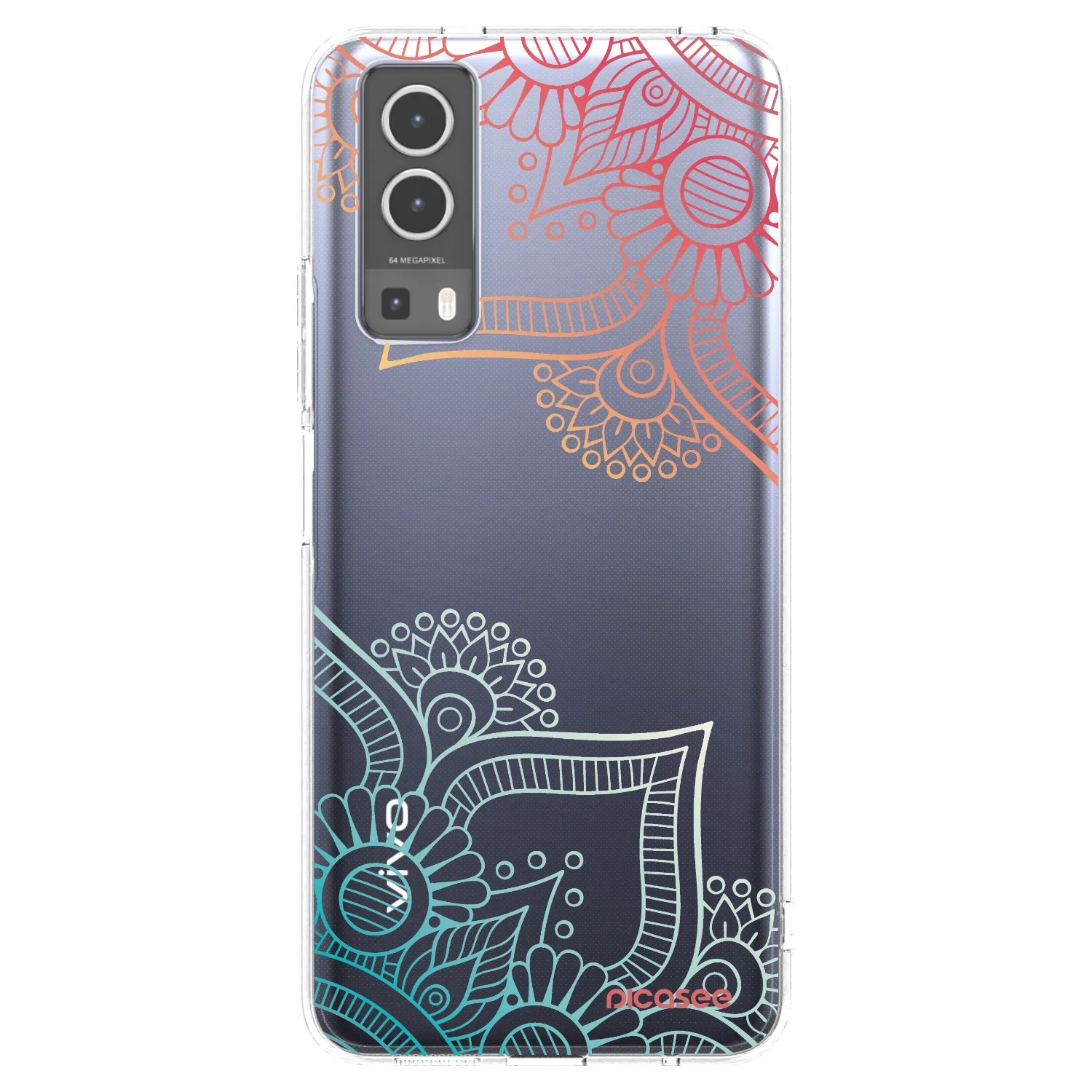 Picasee Vivo Y72 5G Hülle - Transparentes Silikon - Blumenmuster