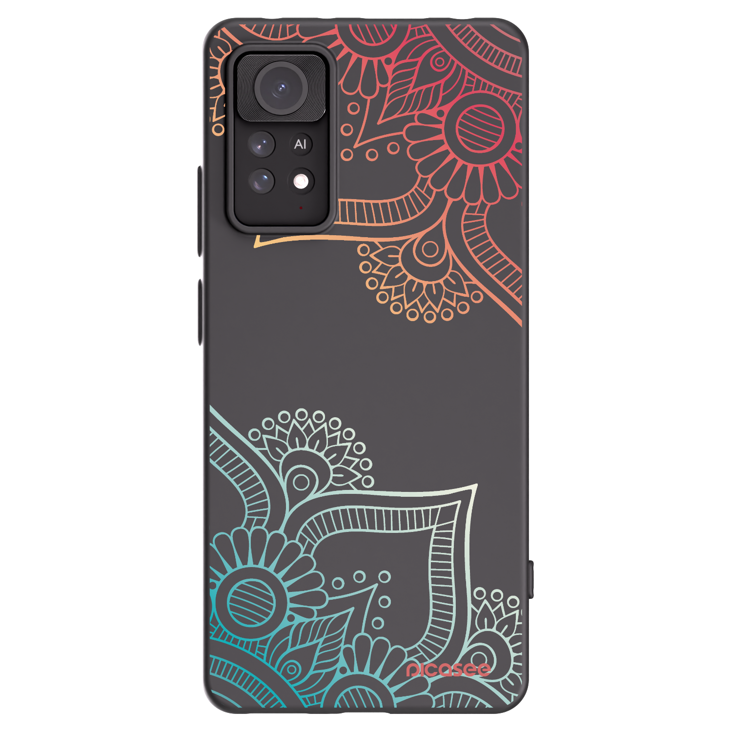 Picasee Xiaomi Redmi Note 11 Pro 5G Hülle - Schwarzes Silikon - Blumenmuster