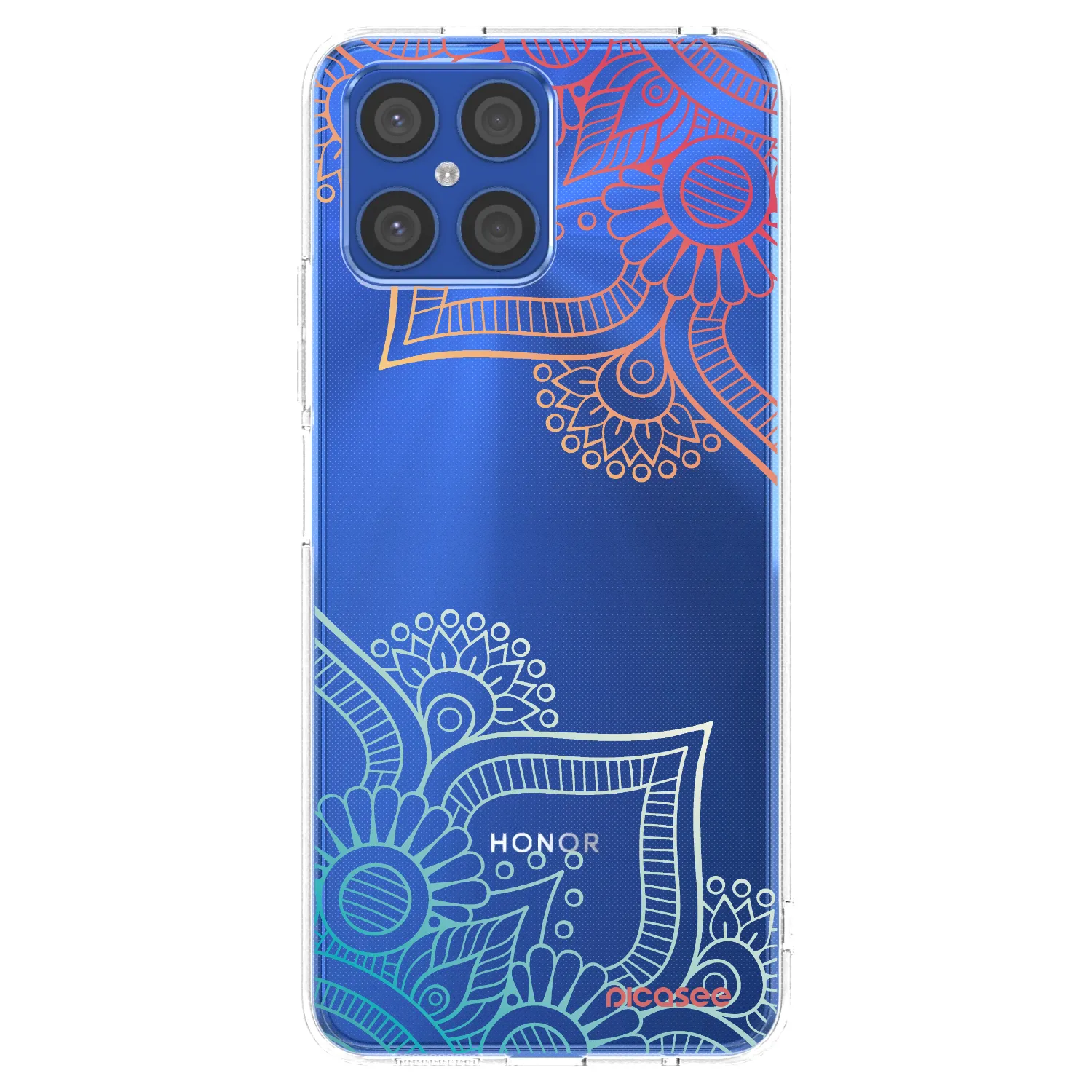 Picasee Honor X8 4G Hülle - Transparentes Silikon - Blumenmuster