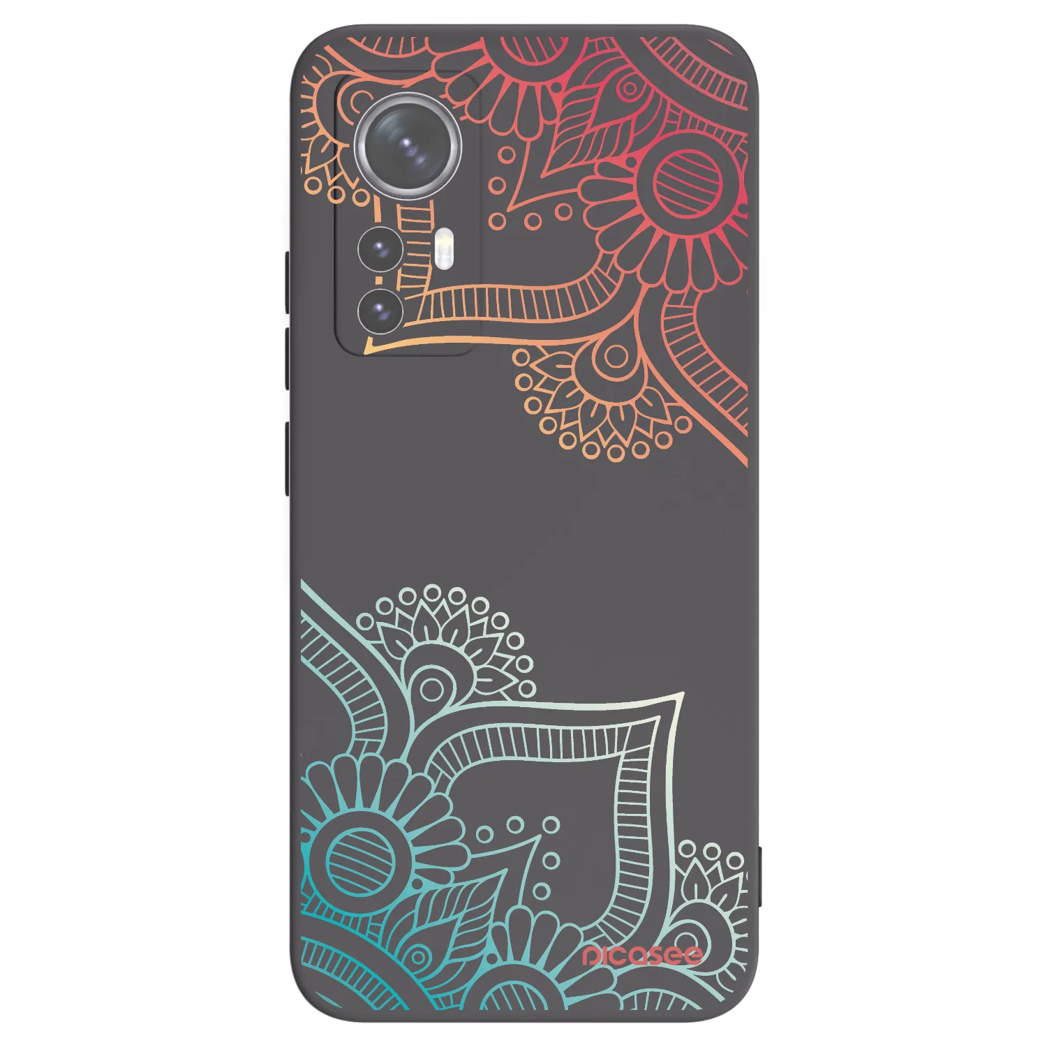 Picasee Xiaomi 12X Hülle - Schwarzes Silikon - Blumenmuster