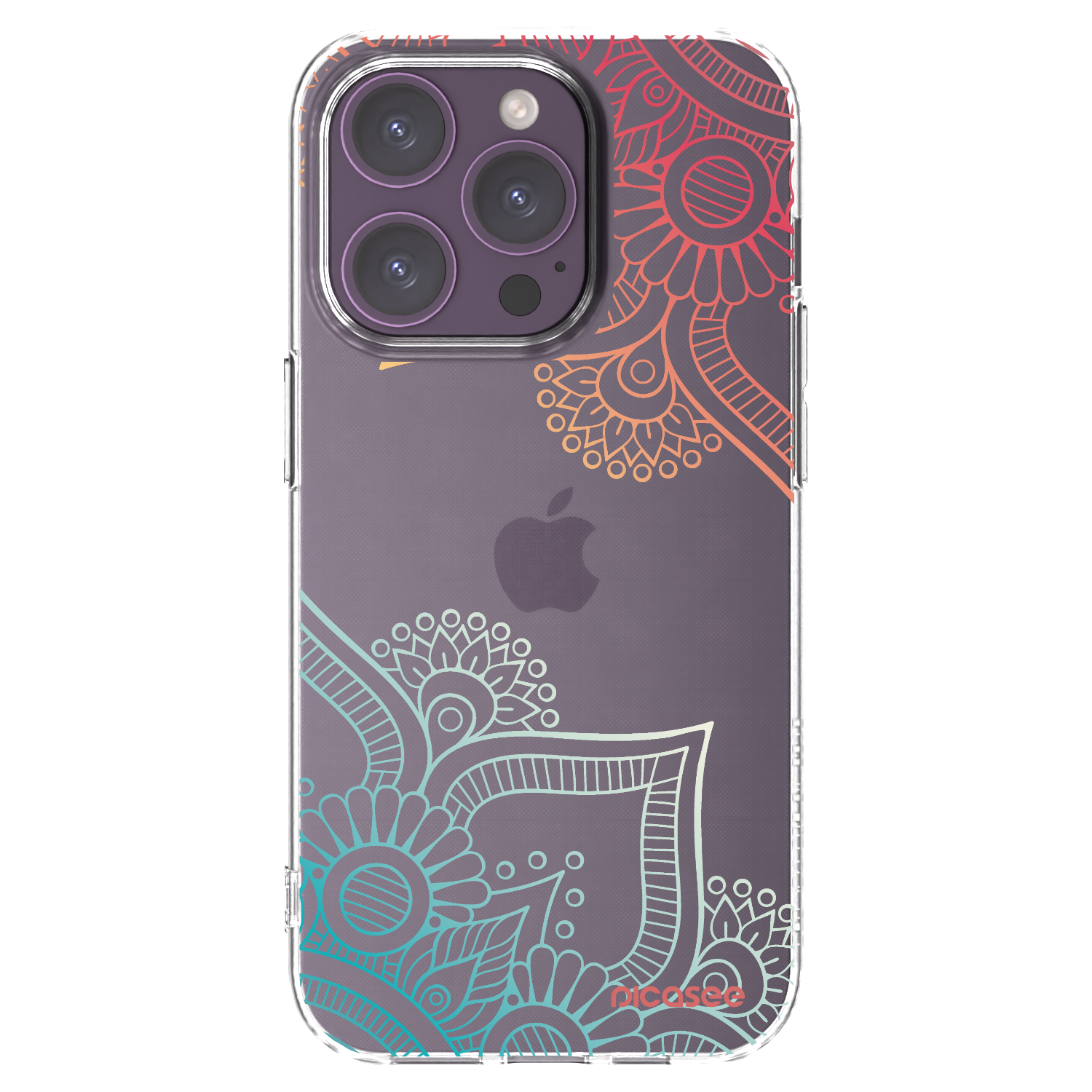 Picasee Apple iPhone 14 Pro Hülle - Transparentes Silikon - Blumenmuster