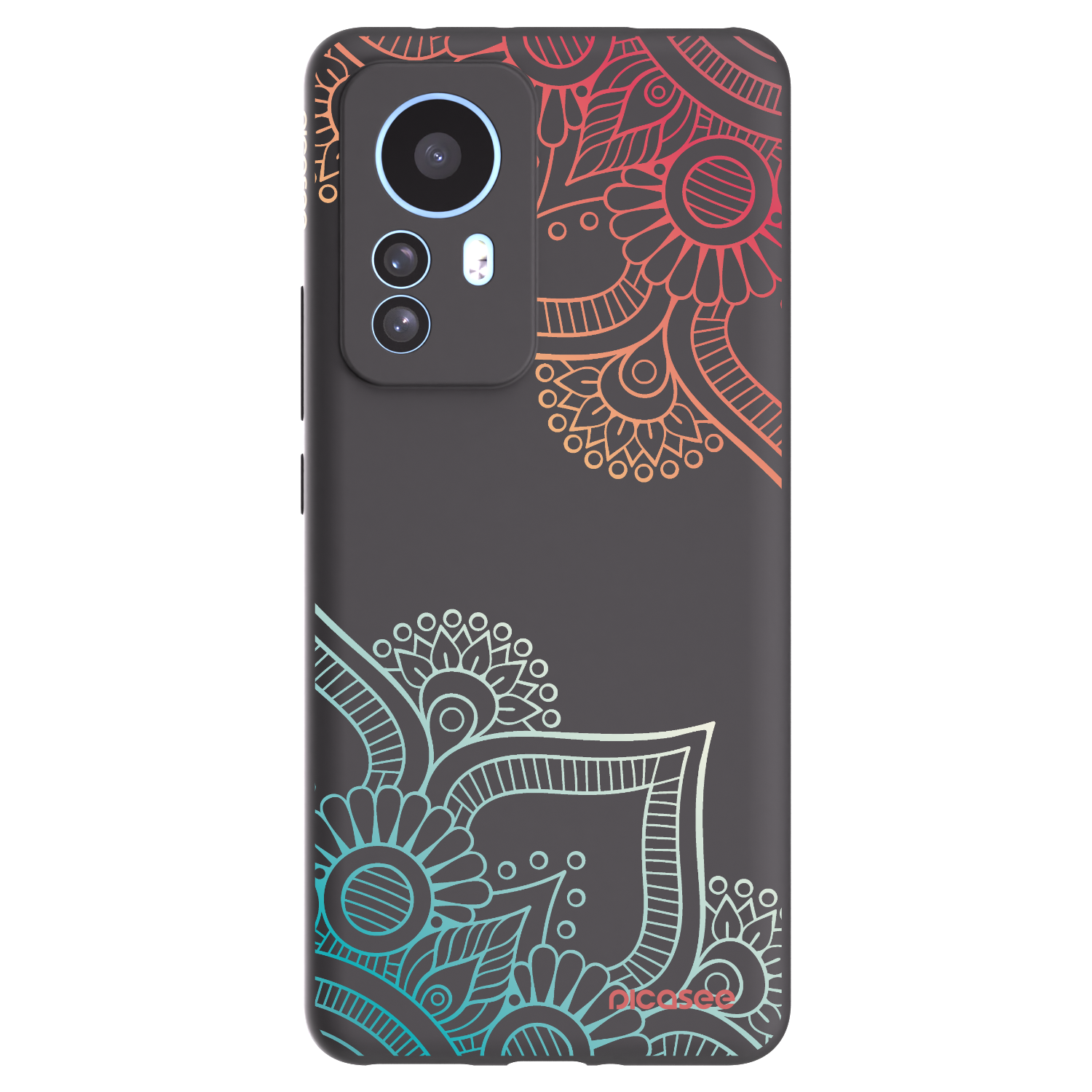 Picasee Xiaomi 12T Pro Hülle - Schwarzes Silikon - Blumenmuster
