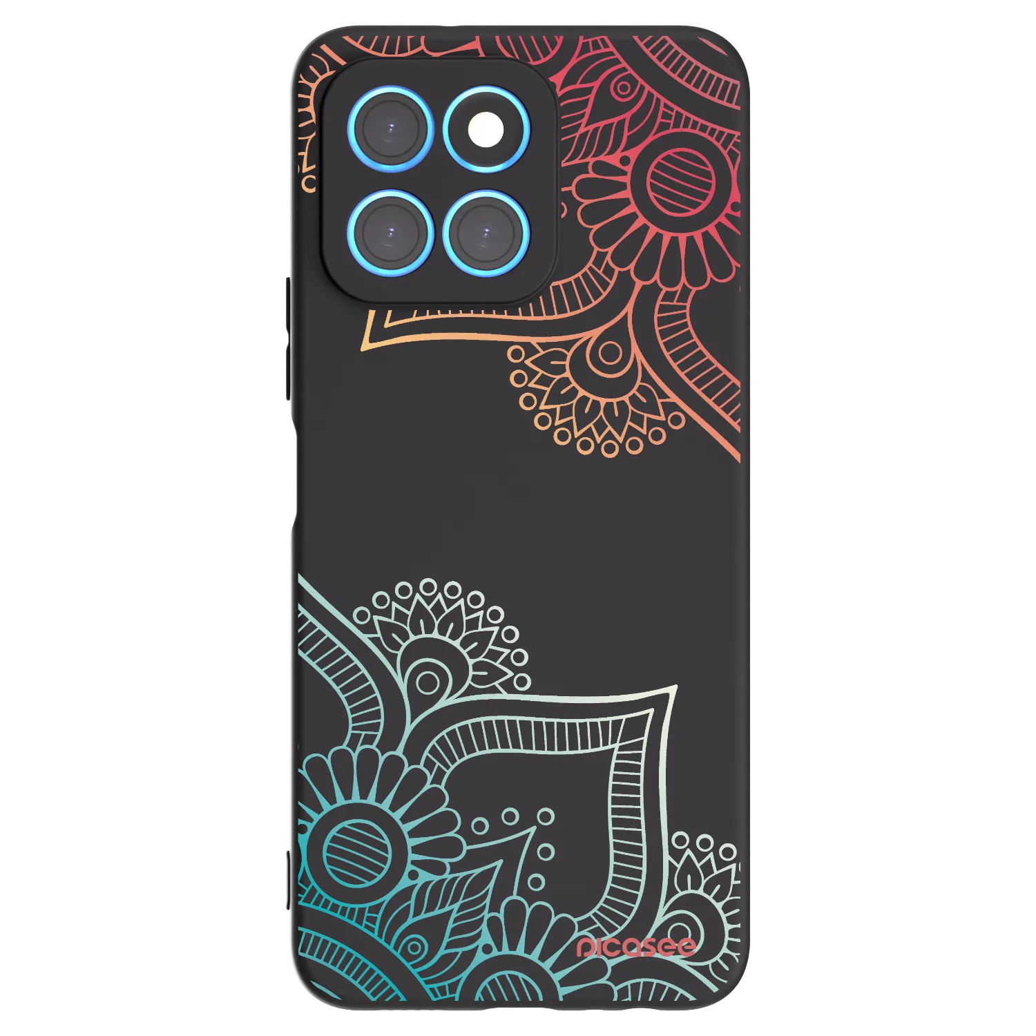 Picasee Honor X6 Hülle - Schwarzes Silikon - Blumenmuster