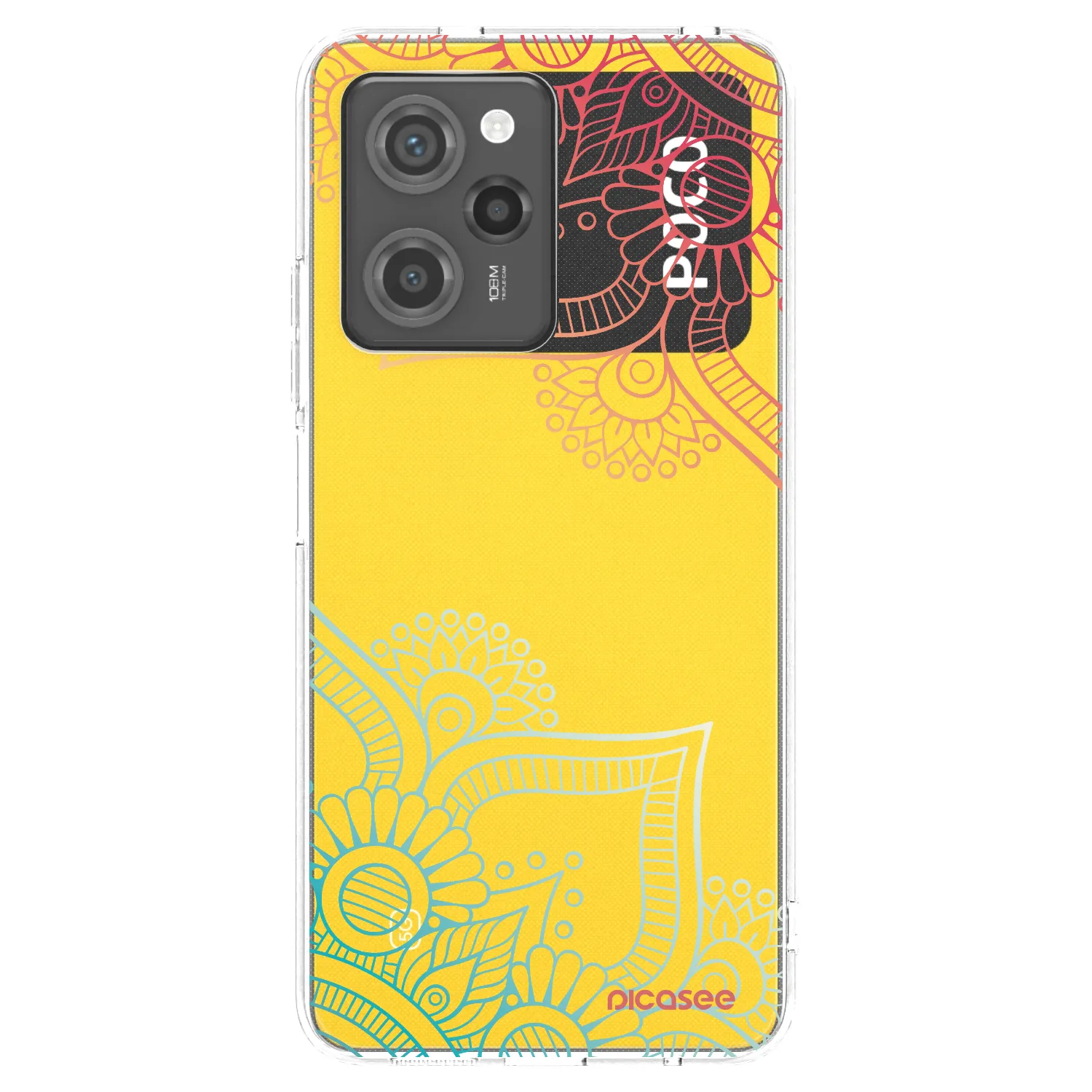 Picasee Xiaomi Poco X5 Pro Hülle - Schwarzes Silikon - Blumenmuster