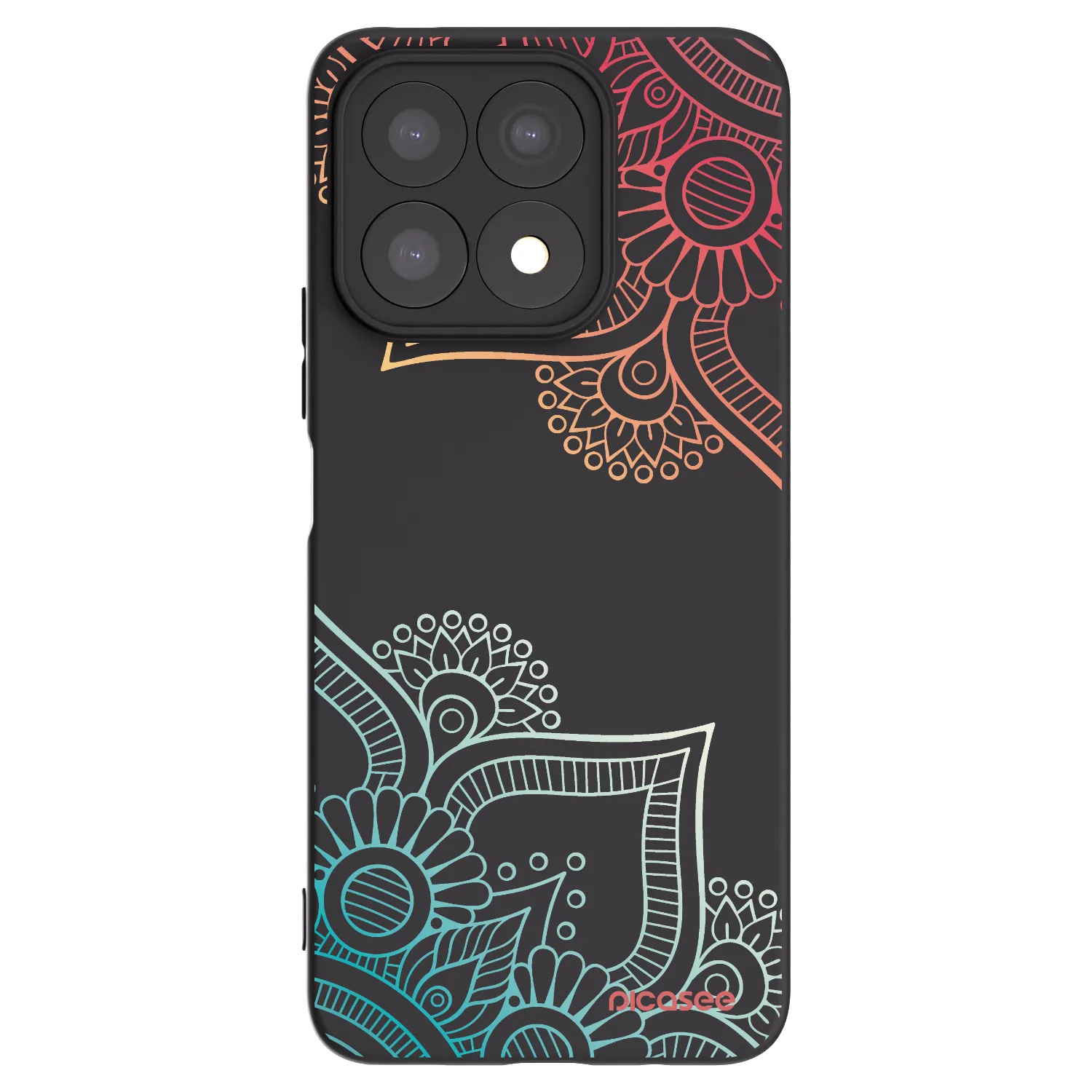 Picasee Honor X8a Hülle - Schwarzes Silikon - Blumenmuster