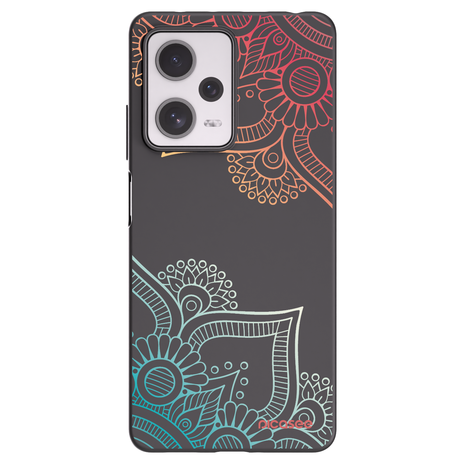 Picasee Xiaomi Redmi Note 12 Pro+ 5G Hülle - Schwarzes Silikon - Blumenmuster
