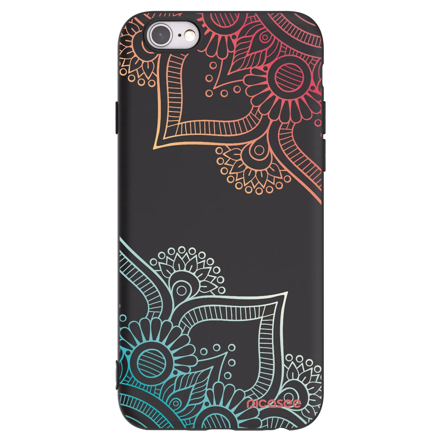 Picasee Apple iPhone 6/6S Hülle - Schwarzes Silikon - Blumenmuster