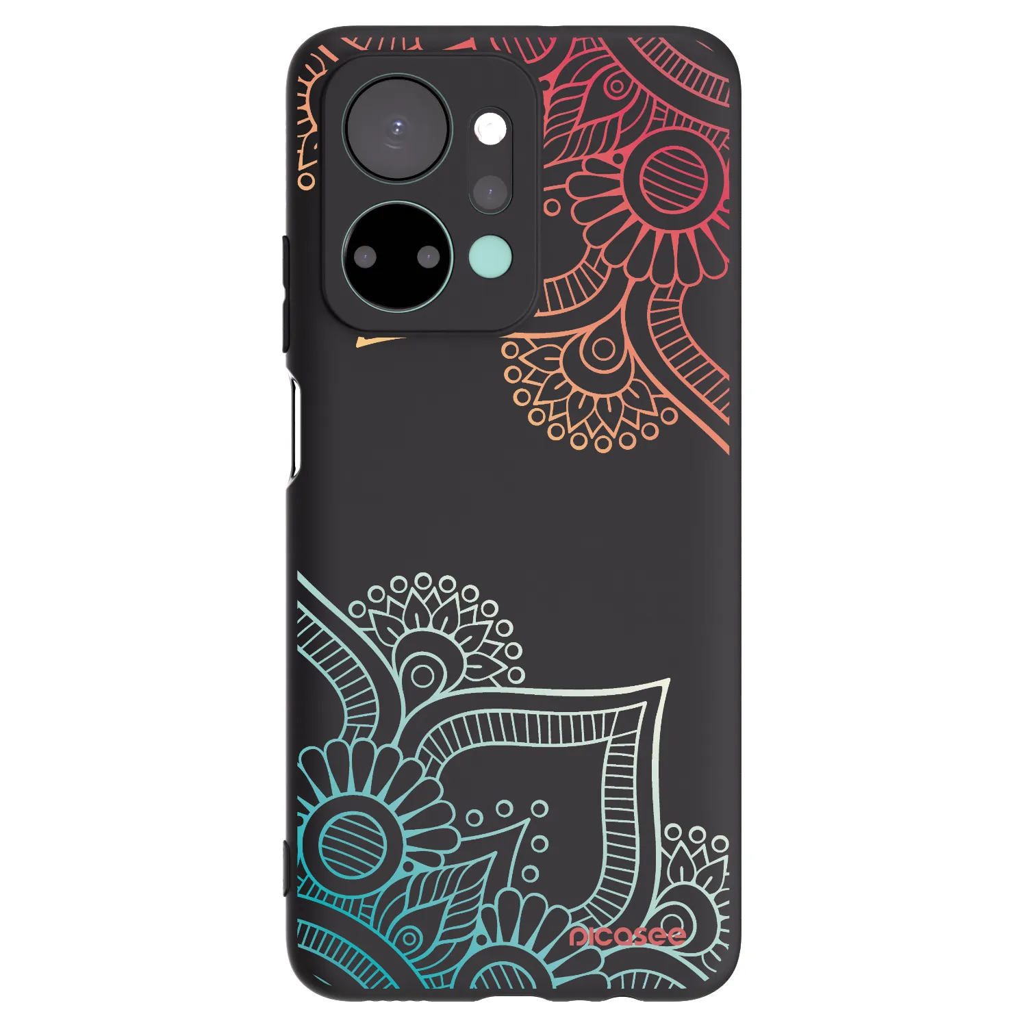 Picasee Honor X7a Hülle - Schwarzes Silikon - Blumenmuster