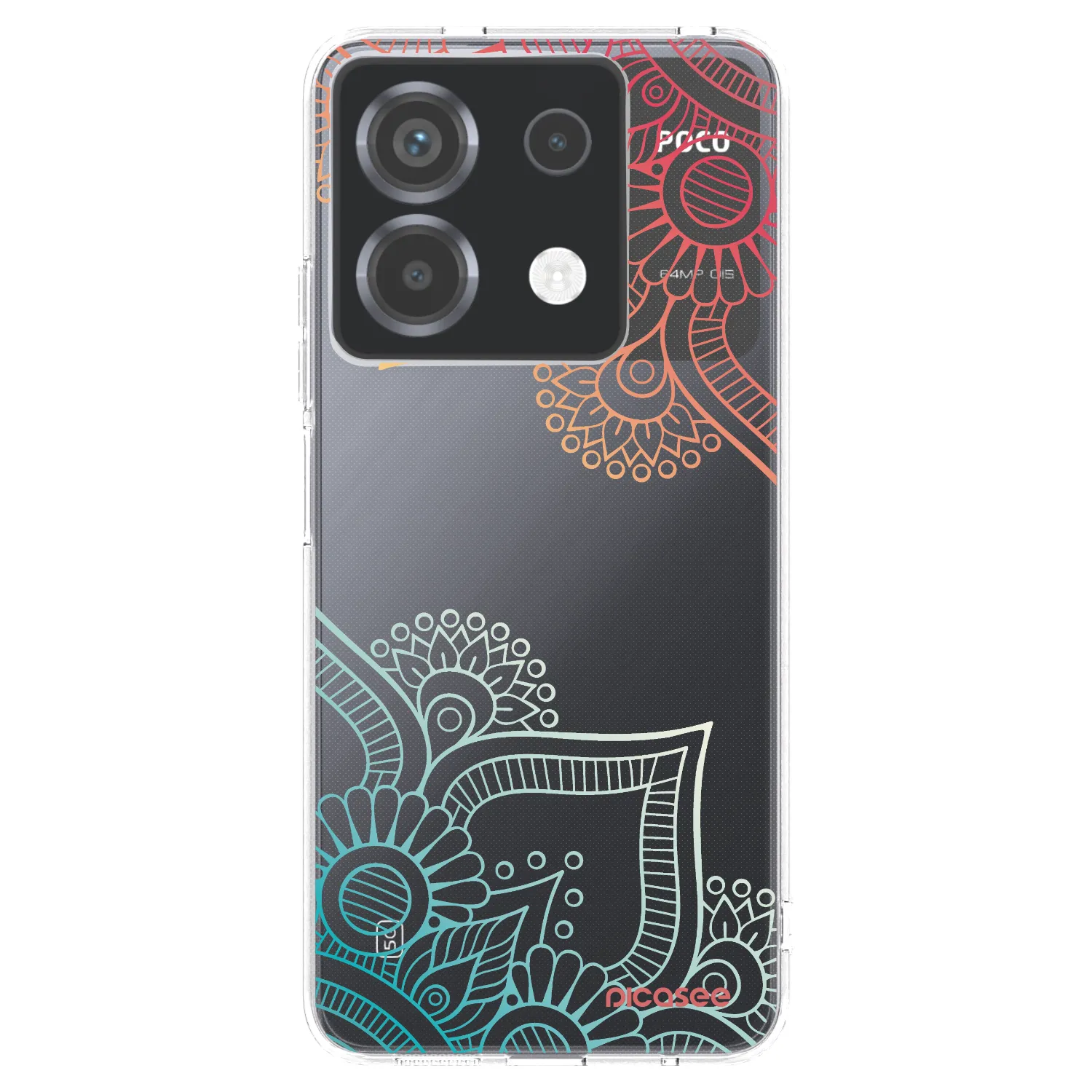 Picasee Xiaomi Poco X6 Hülle - Transparentes Silikon - Blumenmuster