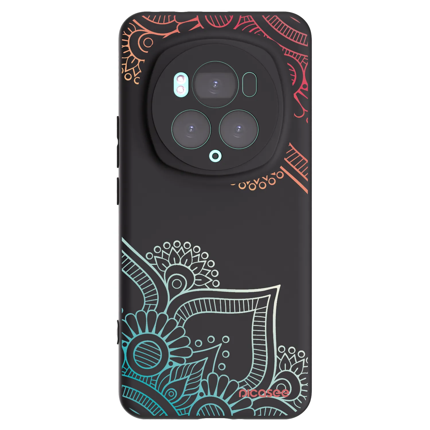 Picasee Honor Magic6 Pro Hülle - Schwarzes Silikon - Blumenmuster