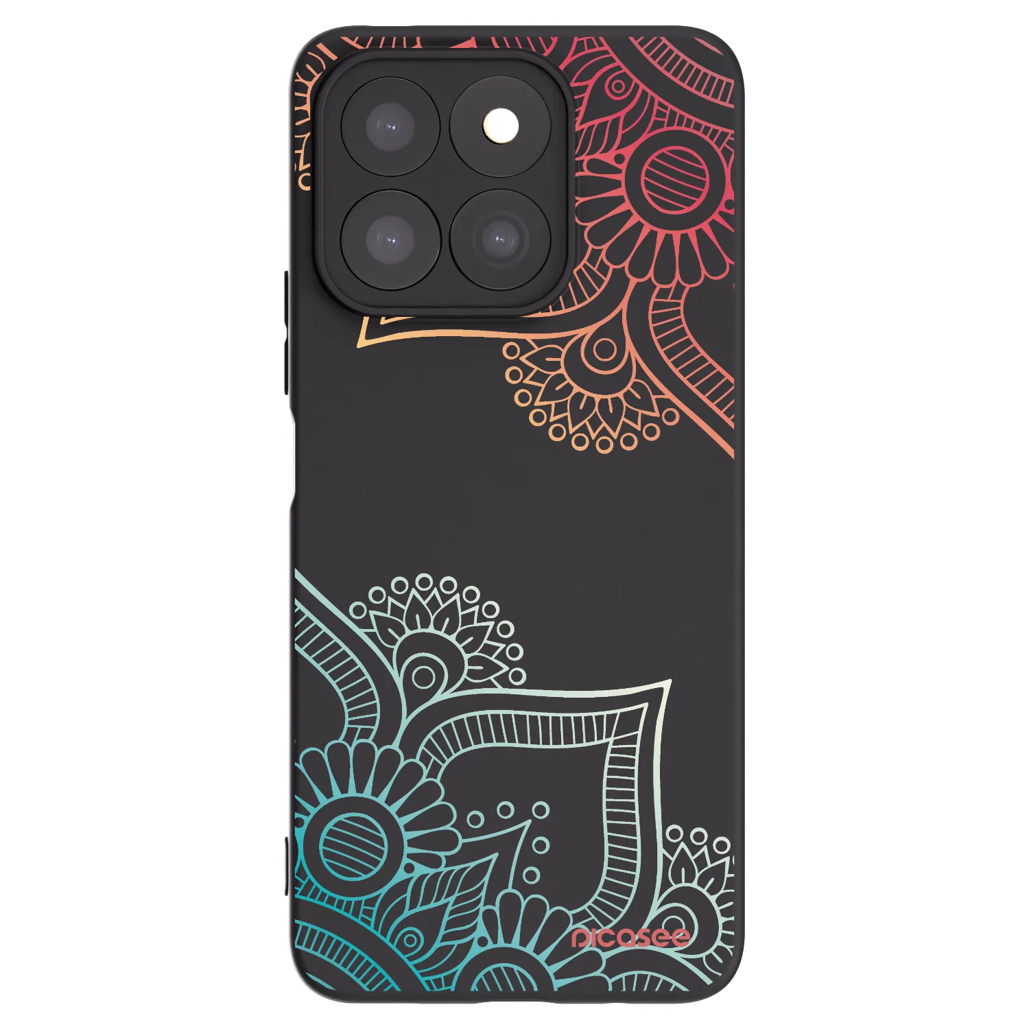 Picasee Honor X8b Hülle - Schwarzes Silikon - Blumenmuster