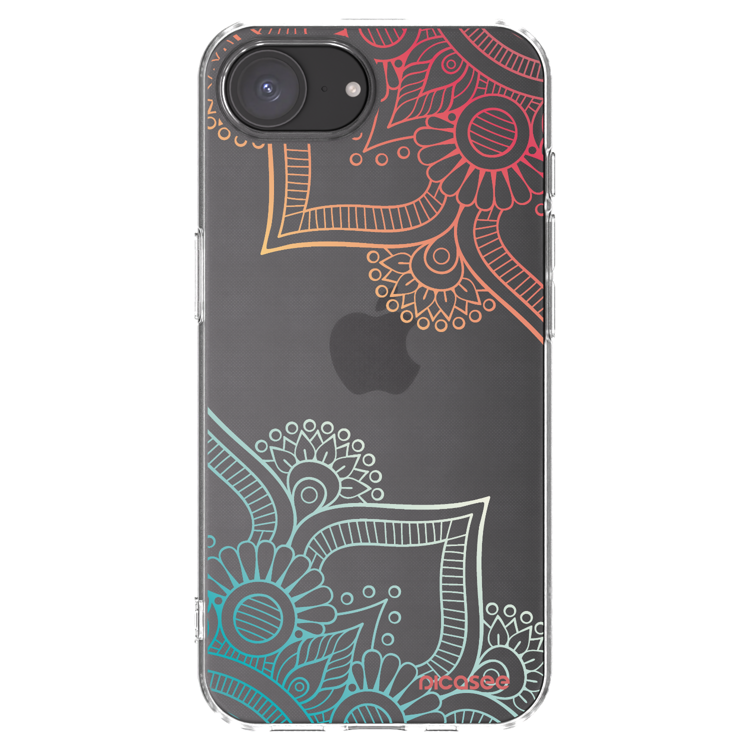 Picasee Apple iPhone 16e Hülle - Transparentes Silikon - Blumenmuster