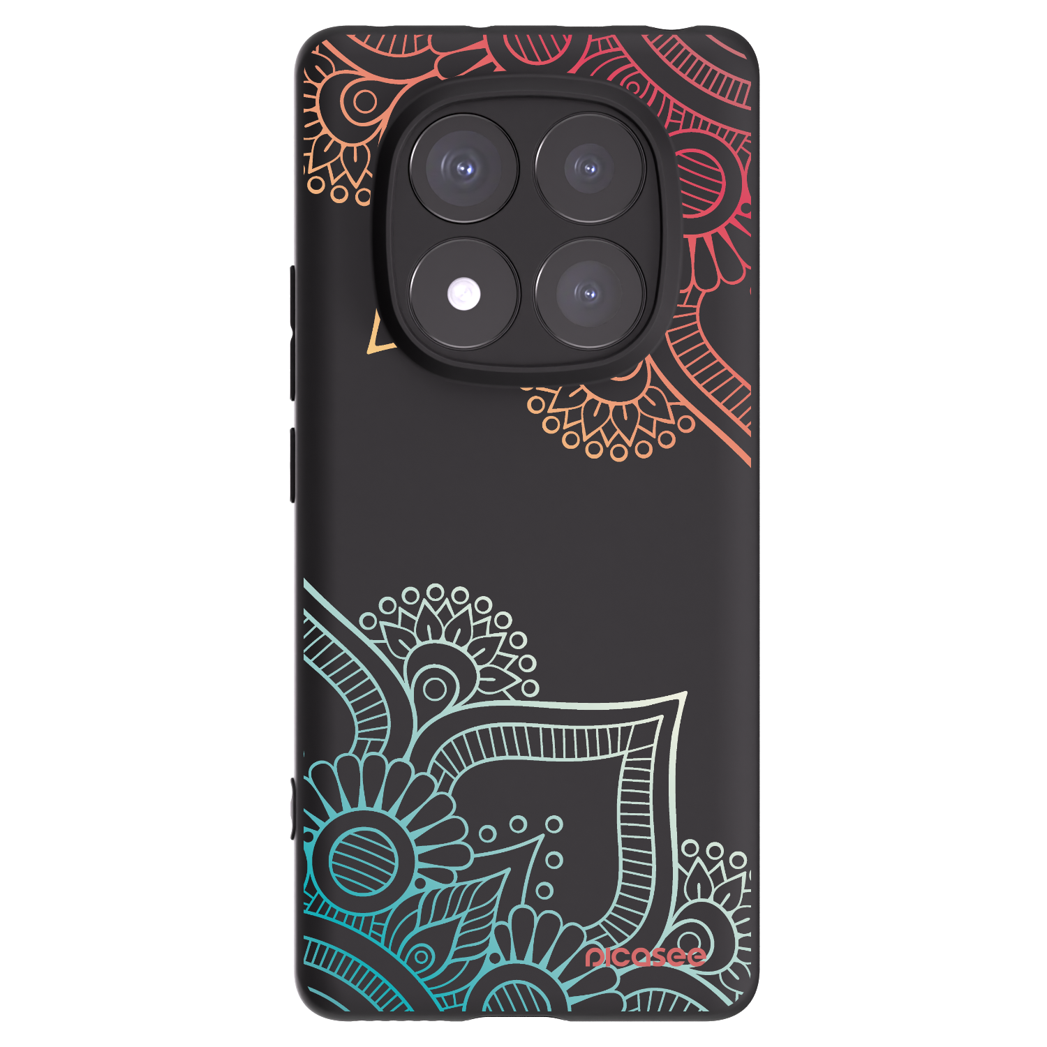 Picasee Xiaomi Redmi Note 14 Pro+ 5G Hülle - Schwarzes Silikon - Blumenmuster