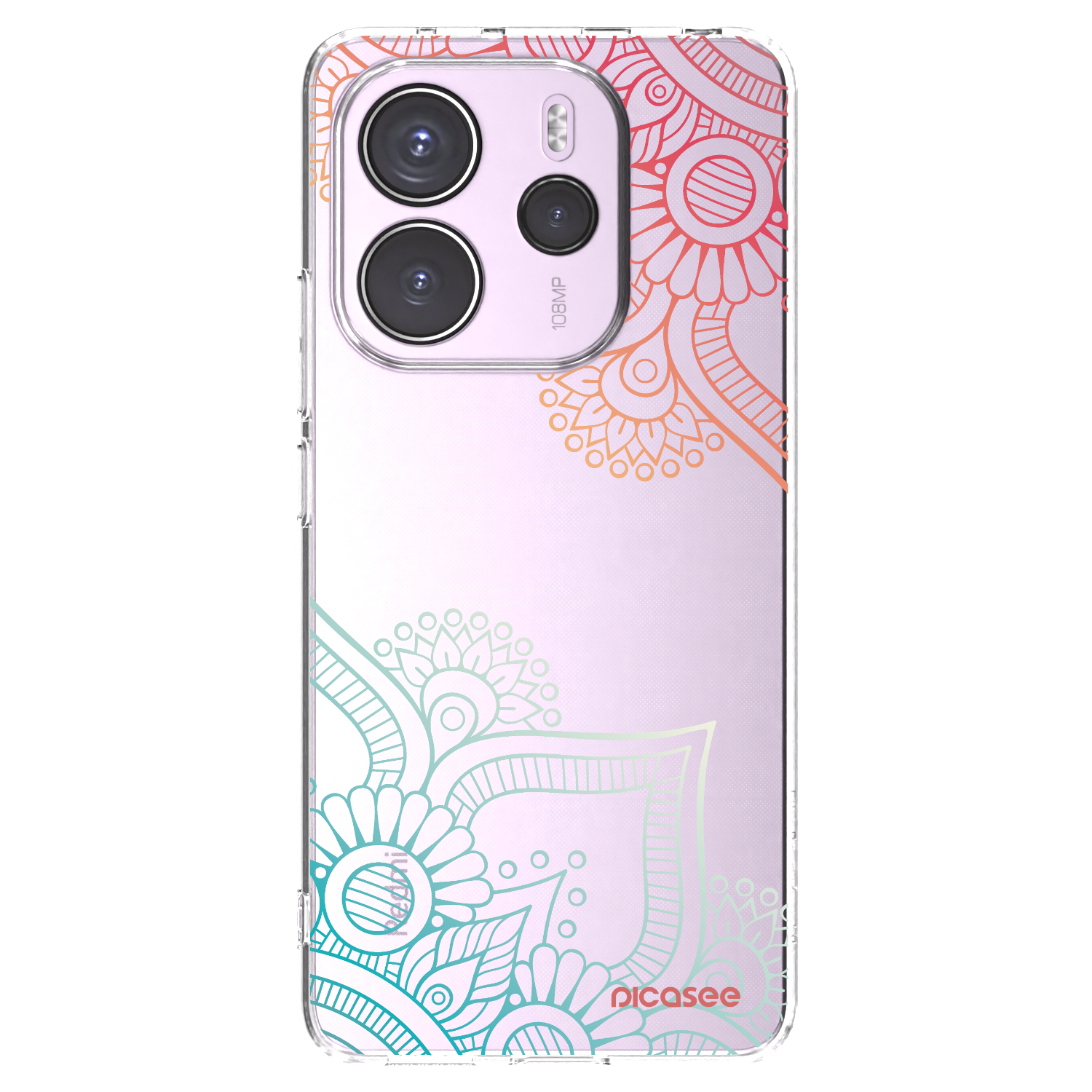 Picasee Xiaomi Redmi Note 14 4G Hülle - Transparentes Silikon - Blumenmuster
