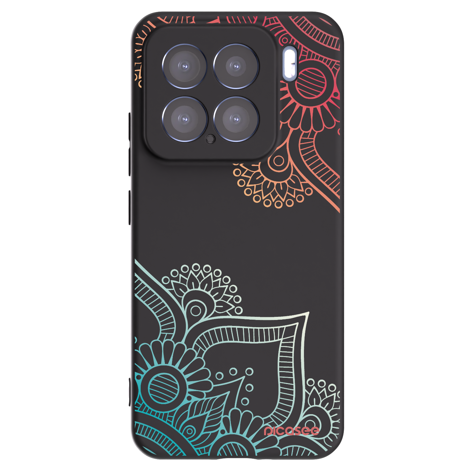 Picasee Xiaomi 15 Hülle - Schwarzes Silikon - Blumenmuster