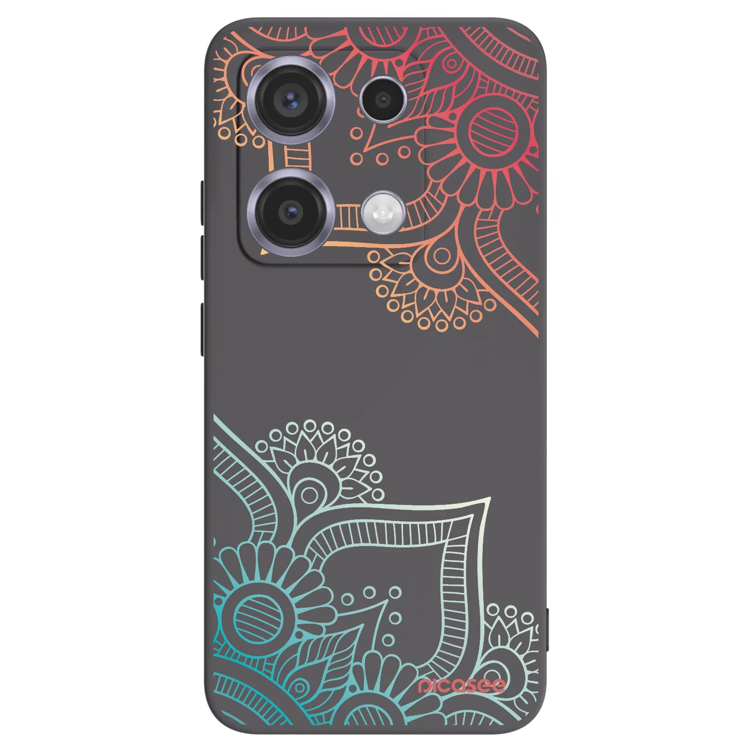 Picasee Xiaomi Redmi Note 14S Hülle - Schwarzes Silikon - Blumenmuster