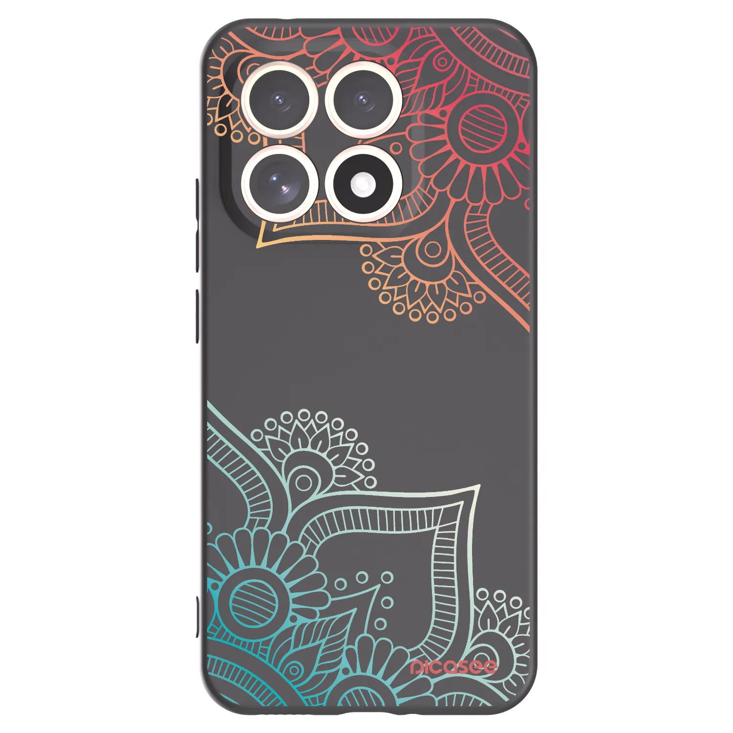 Picasee Xiaomi 15T Hülle - Schwarzes Silikon - Blumenmuster