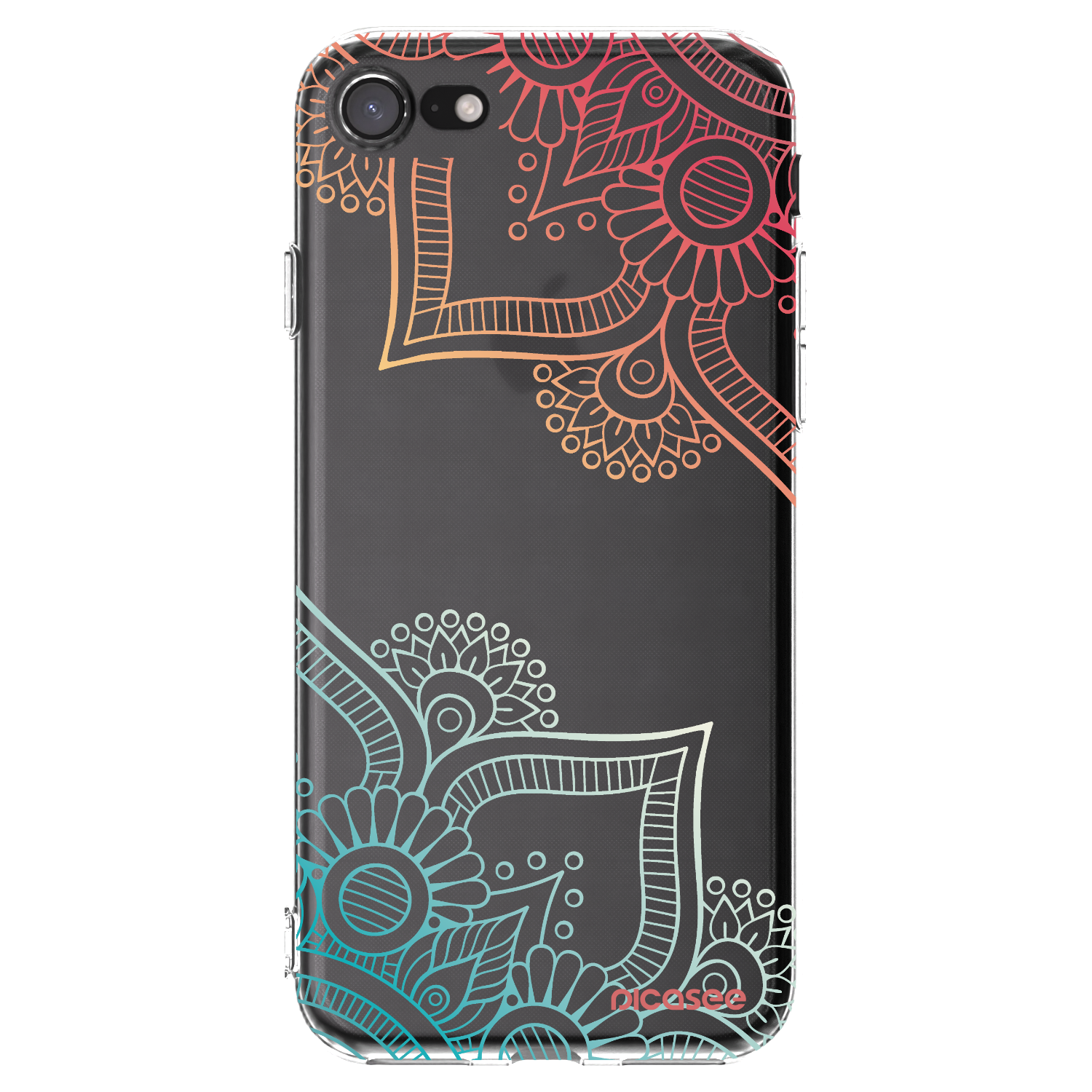 Picasee Apple iPhone 8 Hülle - Transparentes Silikon - Blumenmuster